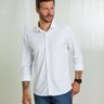 03 camisa masculina manga longa bgt slim branca ultra stretch