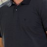 01 camisa masculina polo manga curta texturizada preta