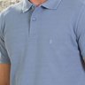 01 camisa masculina polo manga curta texturizada azul claro