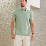 05 camisa masculina polo manga curta texturizada verde claro