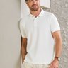 03 camisa masculina polo manga curta texturizada off white
