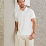 04 camisa masculina polo manga curta texturizada off white