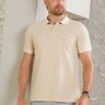 05 camisa masculina polo manga curta texturizada bege claro