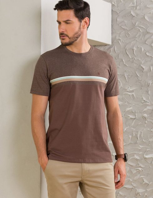 04 camiseta masculina manga curta rapport marrom
