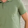 01 camisa masculina polo manga curta verde com bolso