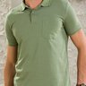 02 camisa masculina polo manga curta verde com bolso