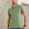 04 camisa masculina polo manga curta verde com bolso