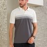 04 camisa masculina polo manga curta piquet rapport off white e cinza