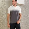 05 camisa masculina polo manga curta piquet rapport off white e cinza