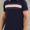 02 camisa masculina polo manga curta piquet azul rapport laranja e bege