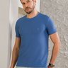 01 camiseta masculina manga curta texturizada azul medio