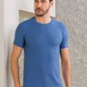 05 camiseta masculina manga curta texturizada azul medio