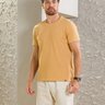 04 camiseta masculina manga curta texturizada caramelo claro