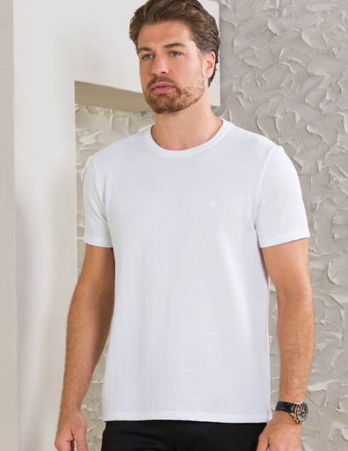 03 camiseta masculina manga curta texturizada branca