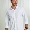 04 camisa masculina manga longa bgt slim branca ultra stretch