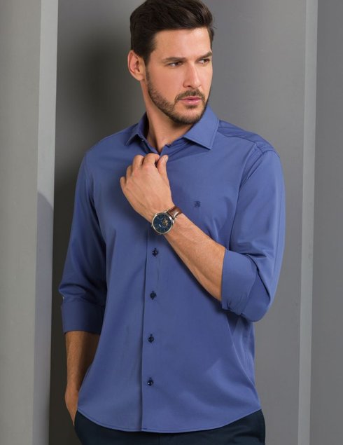 06 camisa masculina manga longa elegance slim mini xadrez preta viscose de bambu