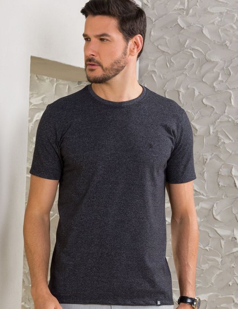 12 camiseta masculina manga curta malha mouline preta