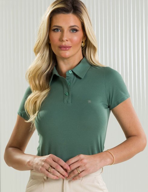 08 camisa polo feminina manga curta azul claro