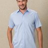 05 camisa masculina manga curta premium tradicional mini listras azul claro