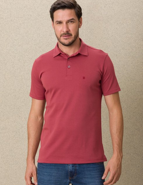 08 camisa masculina polo manga curta suedine gold d carmim