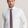 camisa social masculina baumgarten viscose de bambu branca com detalhes aproximada frente