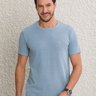 camiseta masculina textura azul claro frente