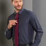 camisa masculina elegance slim algodao pima chumbo baumgarten 1