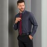 camisa masculina elegance slim algodao pima chumbo baumgarten