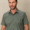 01 camisa masculina manga curta bgt slim verde musgo