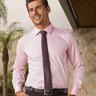 camisa social slim fit rosa claro egipcio frente