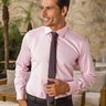 camisa social slim fit rosa claro egipcio