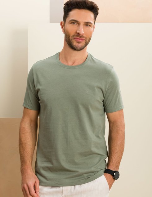 camiseta masculina verde 100 algodao baumgarten