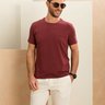 camiseta masculina algodao marrom baumgarten