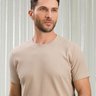 camiseta masculina bege texturizada baumgarten camisas frente