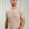 camiseta masculina bege texturizada baumgarten camisas
