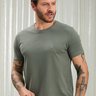 camiseta masculina malha texturizada verde baumgarten frente
