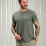 camiseta masculina malha texturizada verde baumgarten
