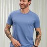 camiseta masculina azul baumgarten texturizada frente
