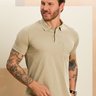 camisa masculina polo baumgarten bege com bolso 1