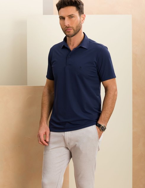 04 camisa masculina polo manga curta ultra stretch branco gelo