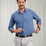 camisa masculina ultra stretch azul baumgarten frente