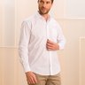 04 camisa masculina manga longa premium tradicional lisa com bolso branca
