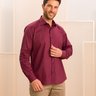 05 camisa masculina manga longa elegance slim lisa bordo