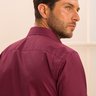 07 camisa masculina manga longa elegance slim lisa bordo