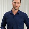 05 camisa masculina manga longa bgt slim azul marinho ultra stretch