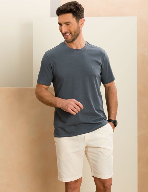 13 camiseta masculina manga curta basica algodao com elastano