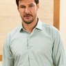 camisa social masculina elegance slim verde frente