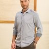camisa social masculina cinza viscose de bambu
