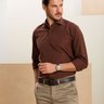 camisa masculina marrom elegance